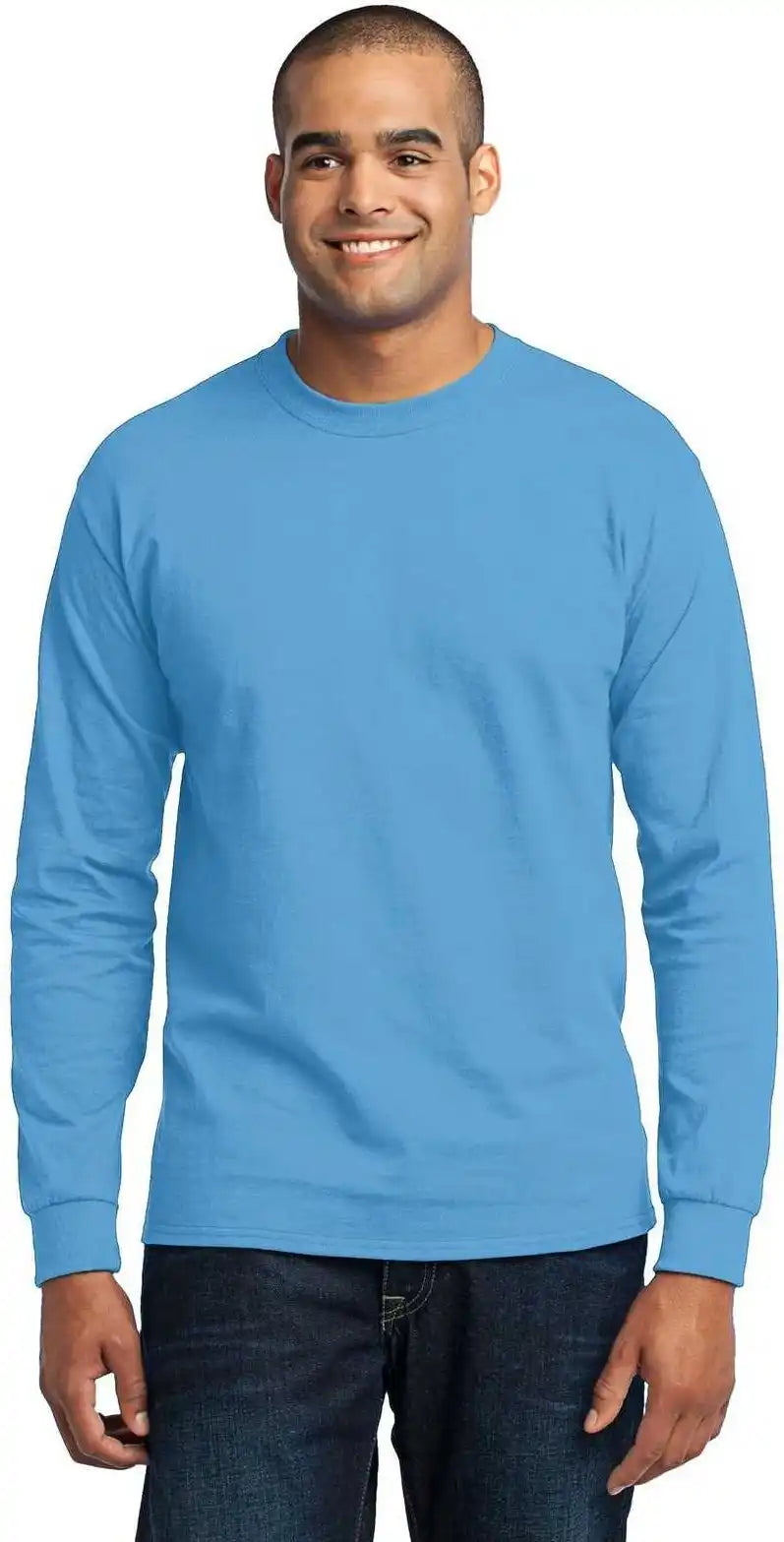 Port & Company Pc55ls Long Sleeve Core Blend Tee - Aquatic Blue