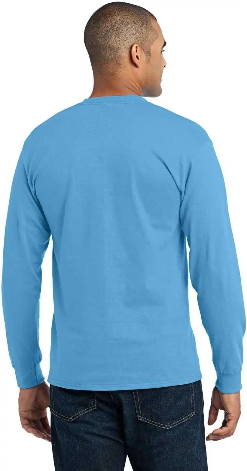Port & Company Pc55ls Long Sleeve Core Blend Tee - Aquatic Blue