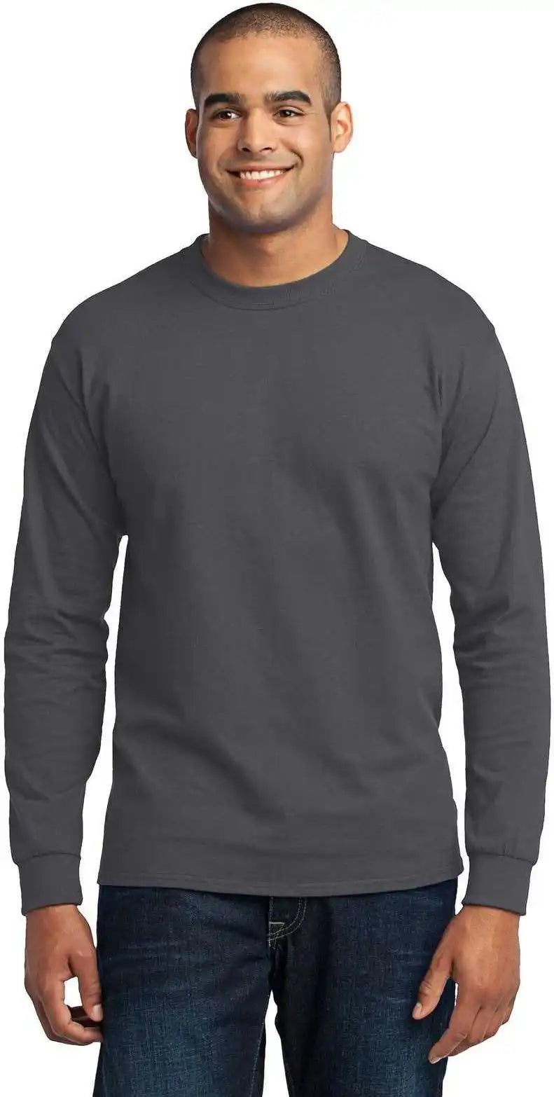 Port & Company Pc55ls Long Sleeve Core Blend Tee Charcoal