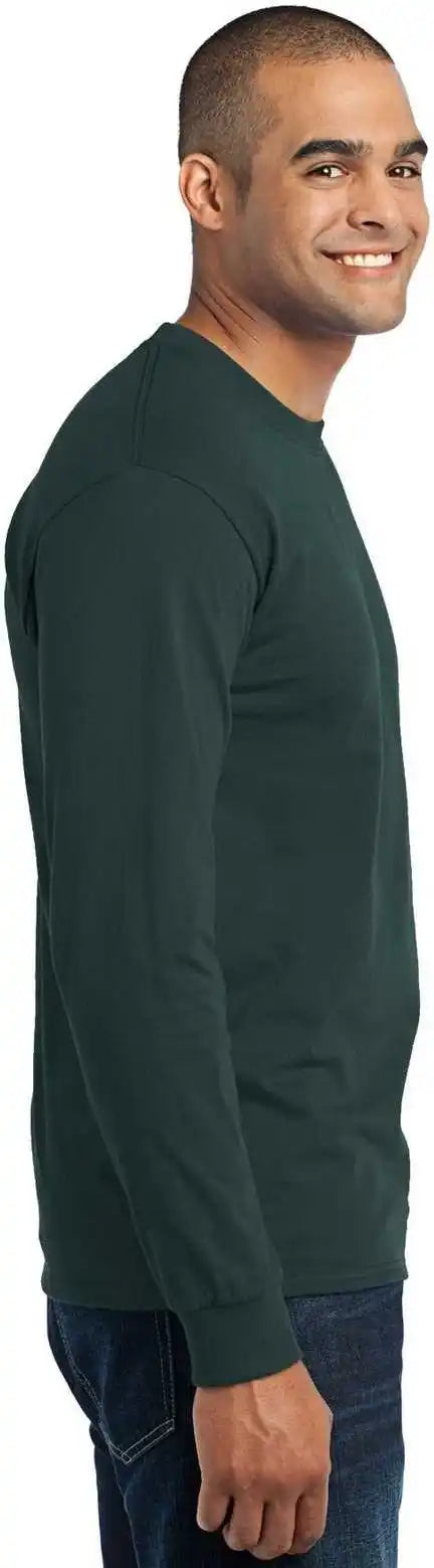 Port &amp; Company Pc55ls Long Sleeve Core Blend Tee Dark Green