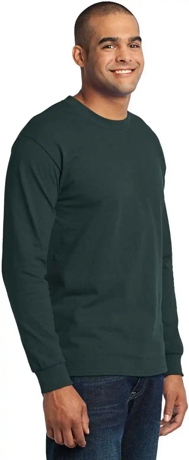 Port &amp; Company Pc55ls Long Sleeve Core Blend Tee Dark Green