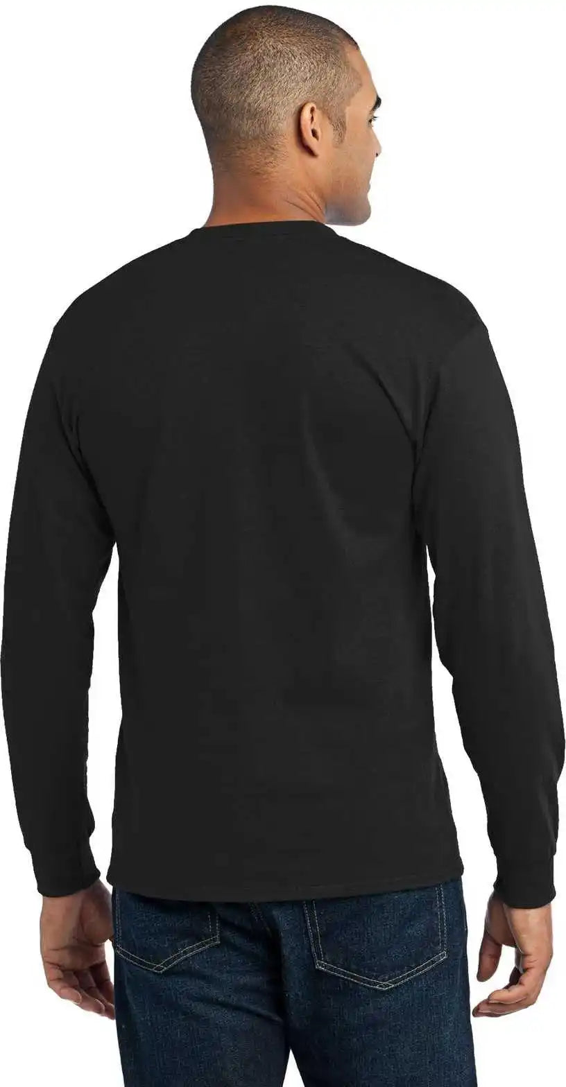Port &amp; Company Pc55ls Long Sleeve Core Blend Tee Jet Black
