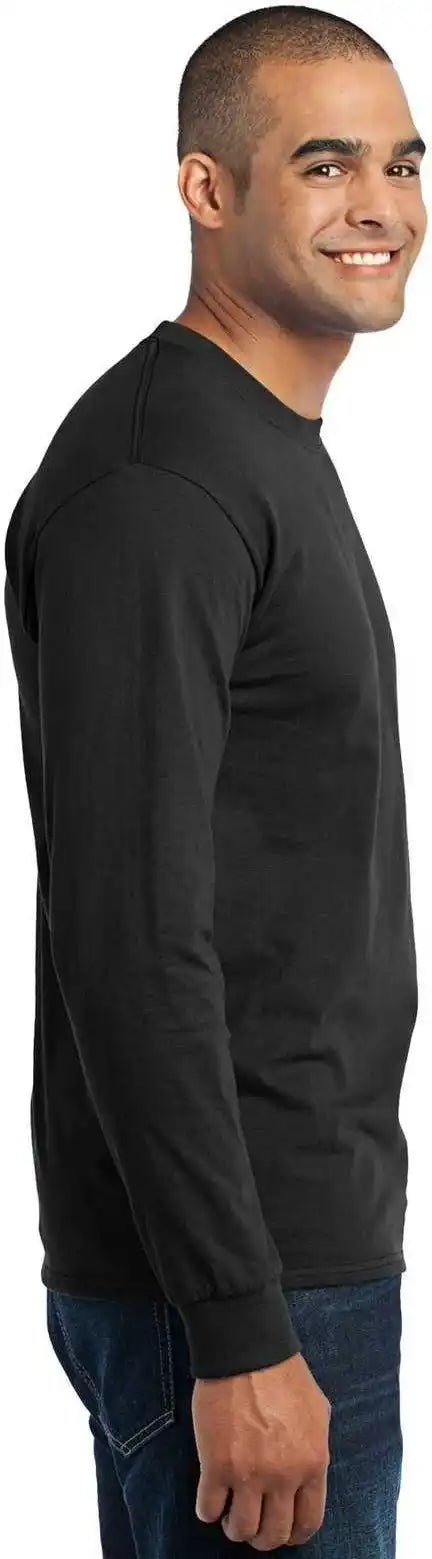 Port &amp; Company Pc55ls Long Sleeve Core Blend Tee Jet Black