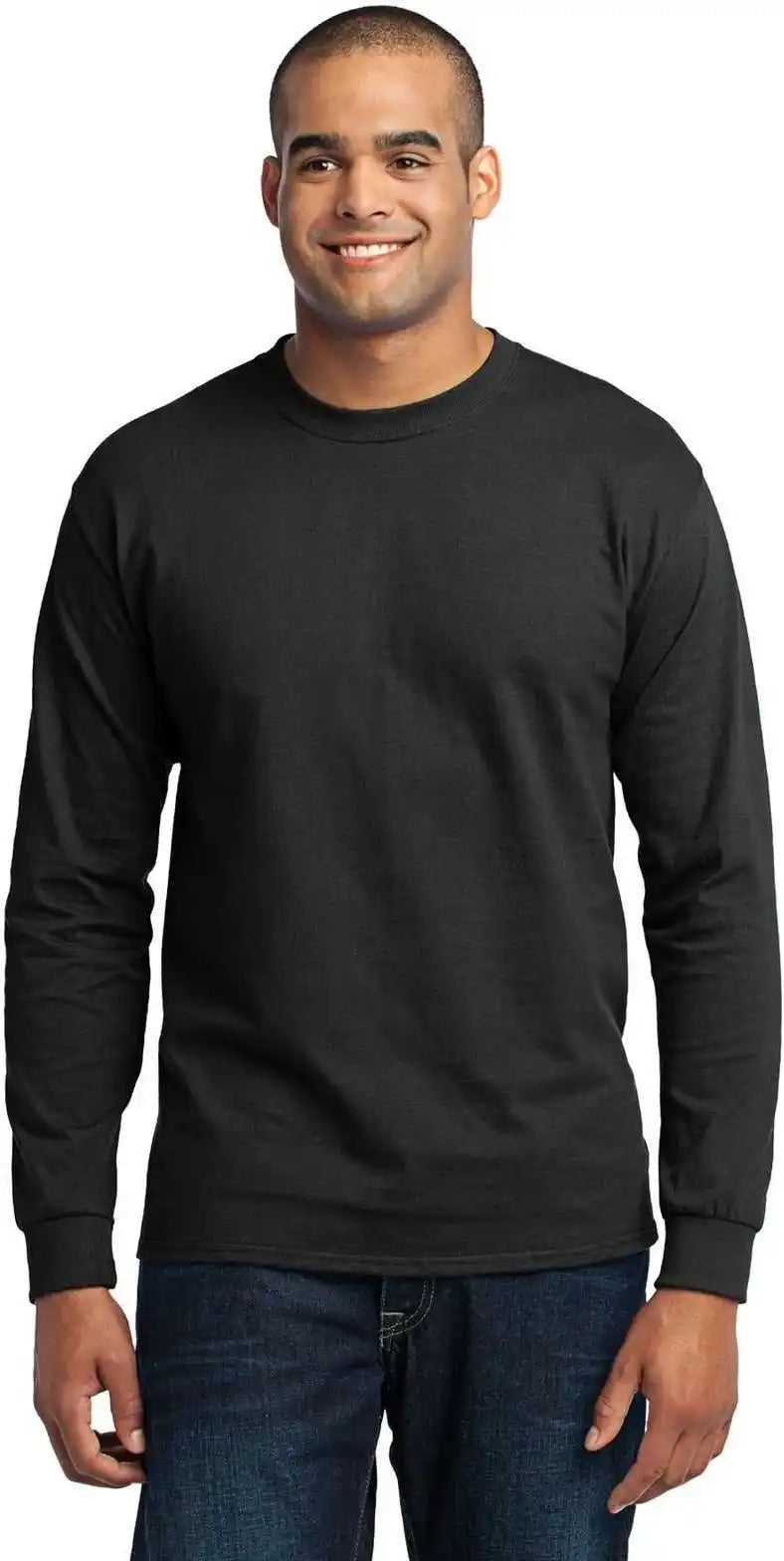 Port &amp; Company Pc55ls Long Sleeve Core Blend Tee Jet Black