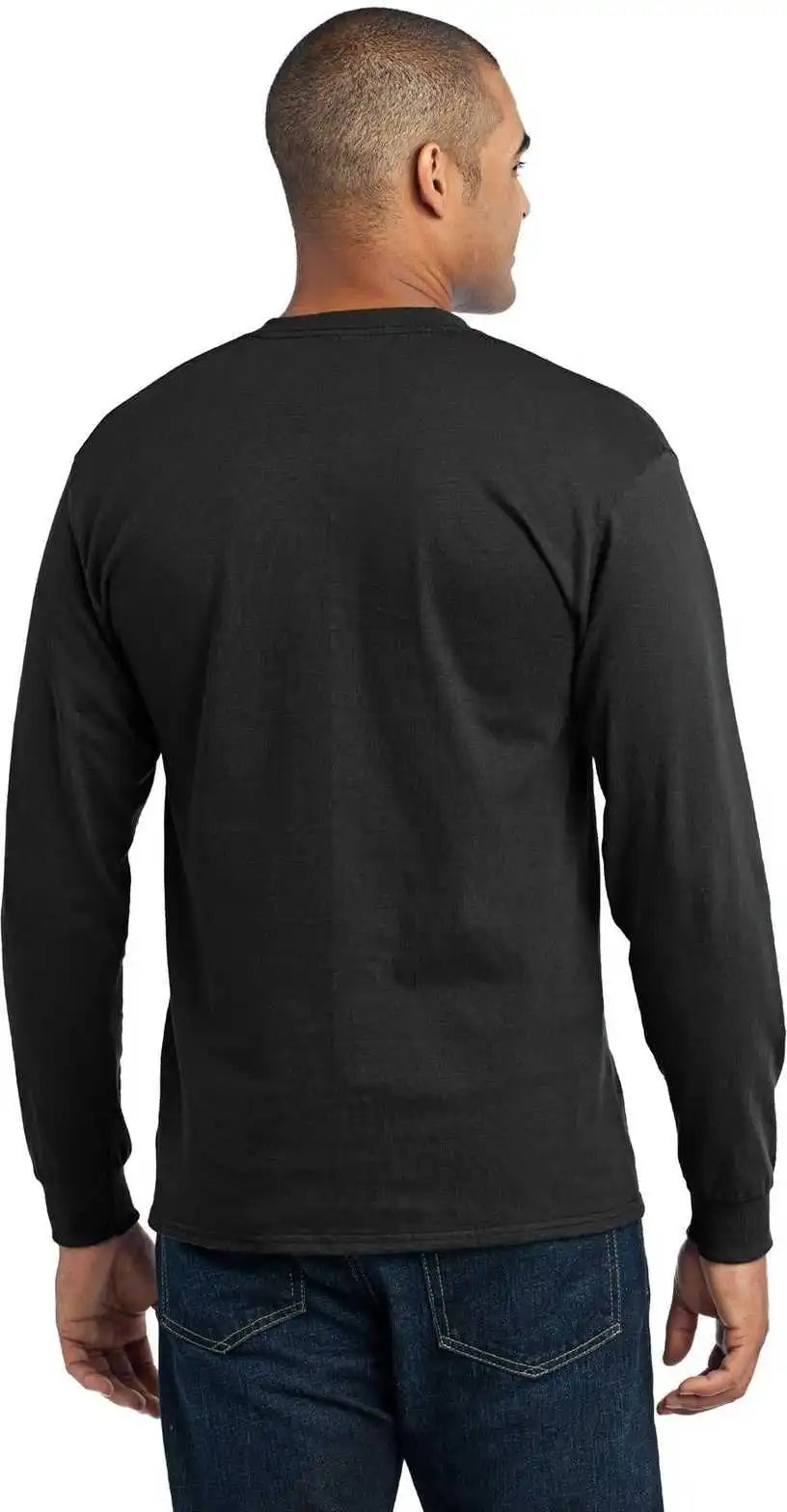 Port &amp; Company Pc55ls Long Sleeve Core Blend Tee Jet Black