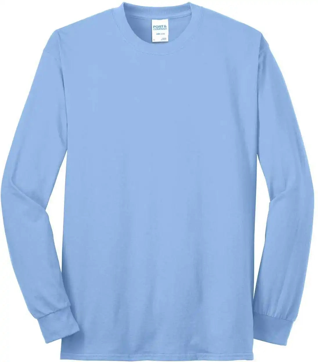 Port &amp; Company Pc55ls Long Sleeve Core Blend Tee Light Blue