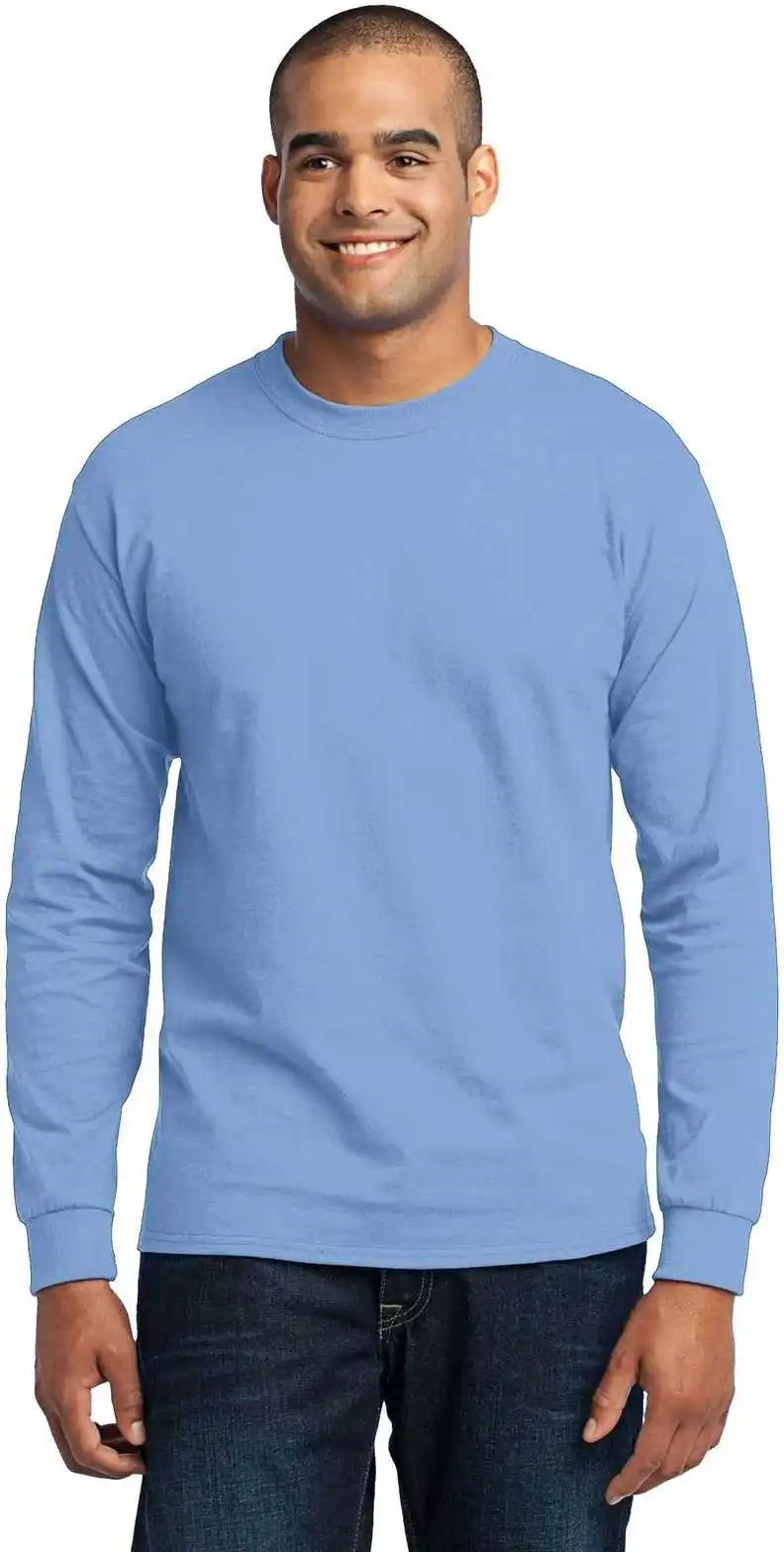 Port &amp; Company Pc55ls Long Sleeve Core Blend Tee Light Blue