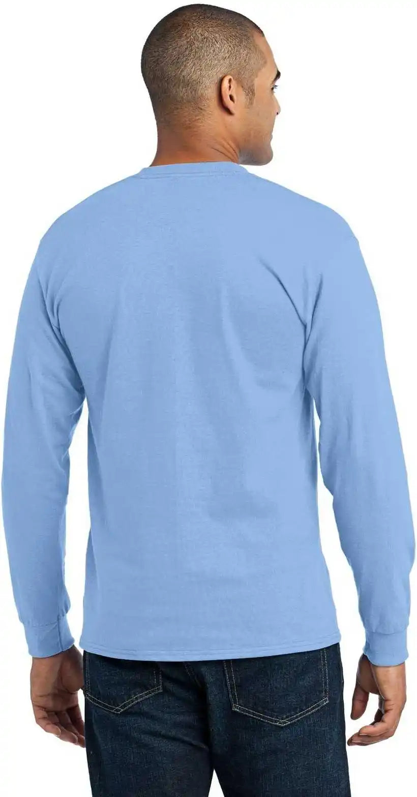 Port &amp; Company Pc55ls Long Sleeve Core Blend Tee Light Blue