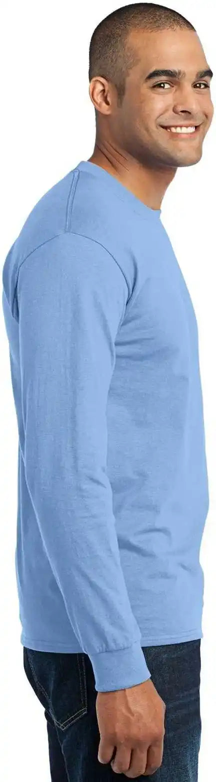 Port &amp; Company Pc55ls Long Sleeve Core Blend Tee Light Blue