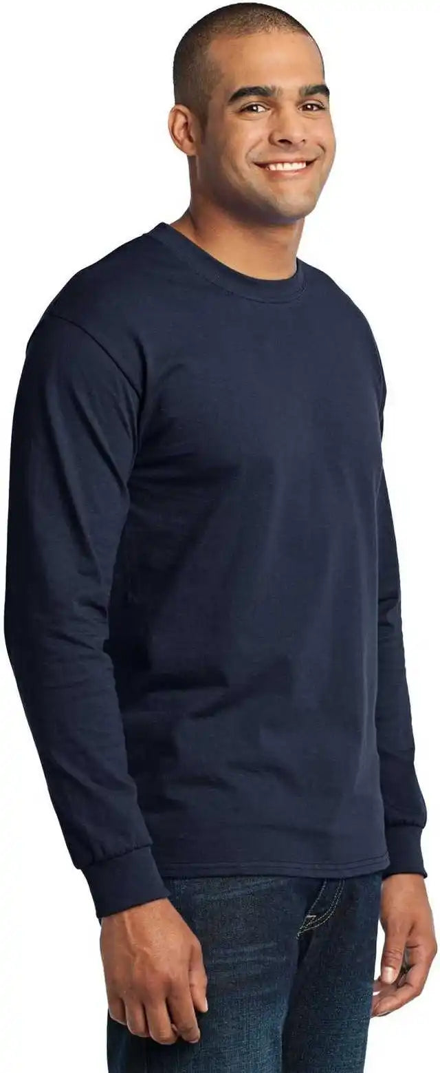 Port &amp; Company Pc55ls Long Sleeve Core Blend Tee Navy