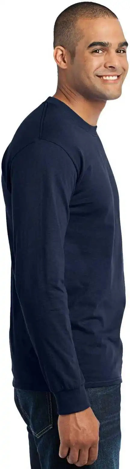 Port &amp; Company Pc55ls Long Sleeve Core Blend Tee Navy