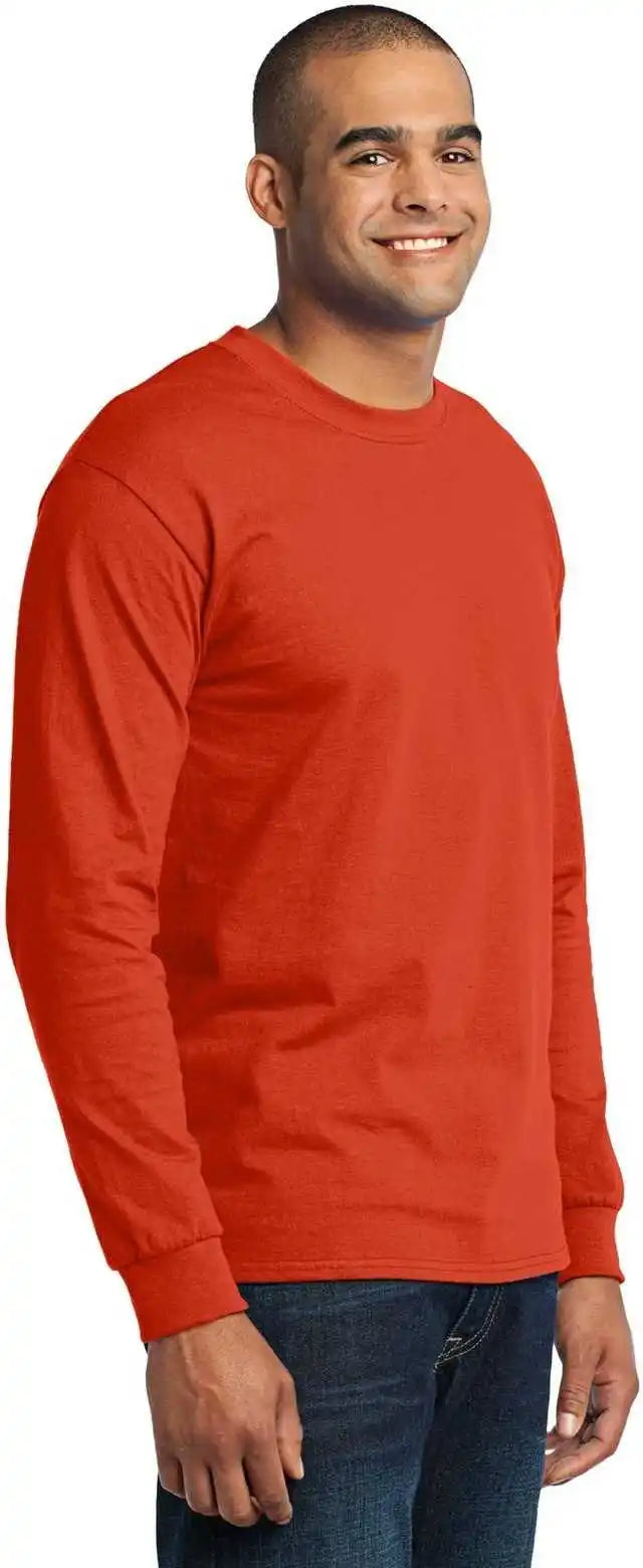 Port &amp; Company Pc55ls Long Sleeve Core Blend Tee Orange