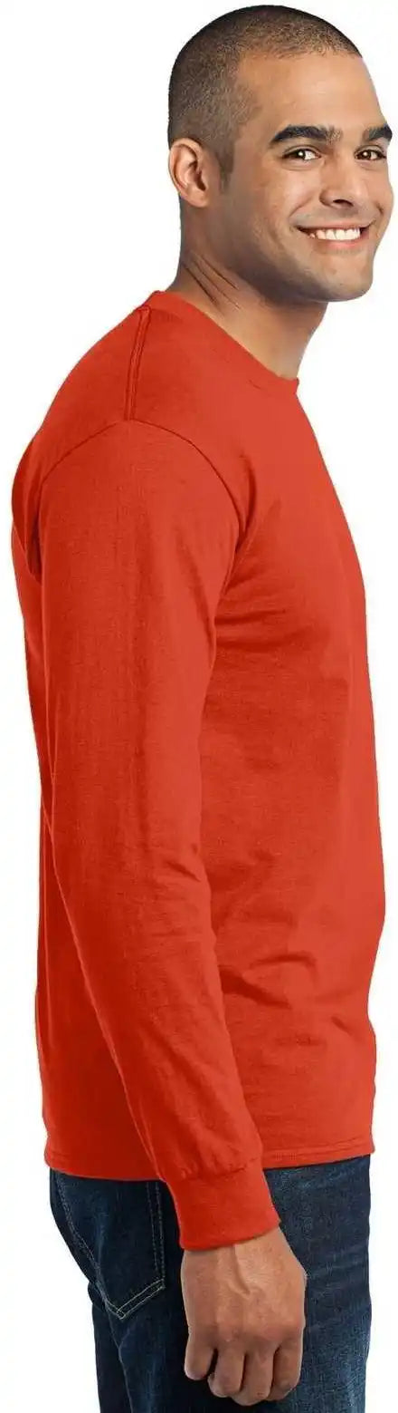 Port &amp; Company Pc55ls Long Sleeve Core Blend Tee Orange