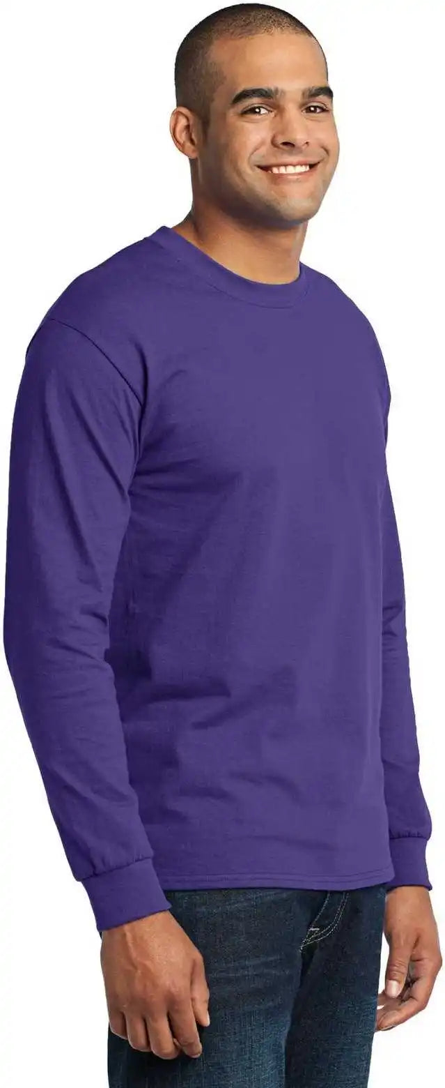 Port &amp; Company Pc55ls Long Sleeve Core Blend Tee Purple