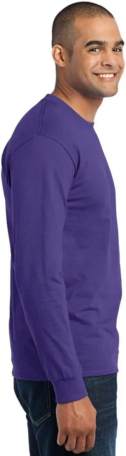 Port &amp; Company Pc55ls Long Sleeve Core Blend Tee Purple