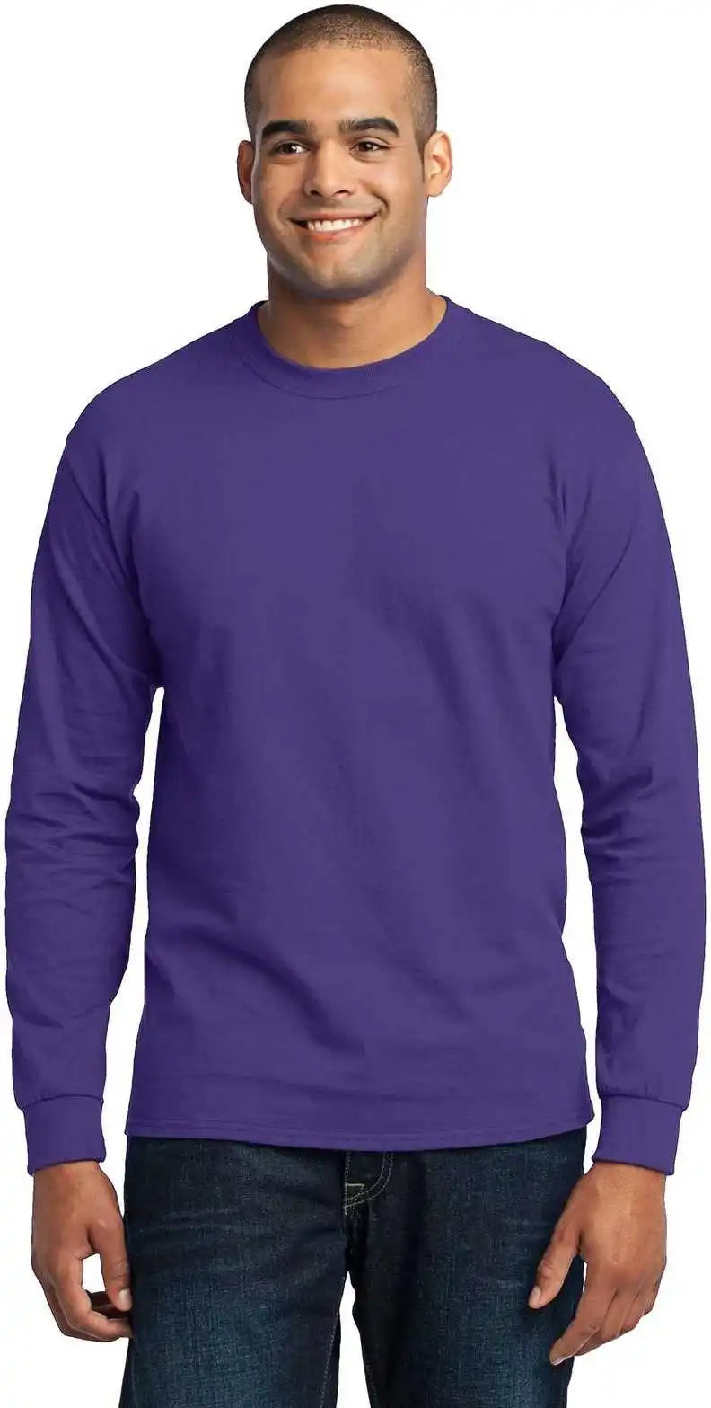 Port & Company Pc55ls Long Sleeve Core Blend Tee Purple