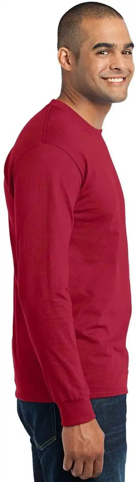 Port &amp; Company Pc55ls Long Sleeve Core Blend Tee Red