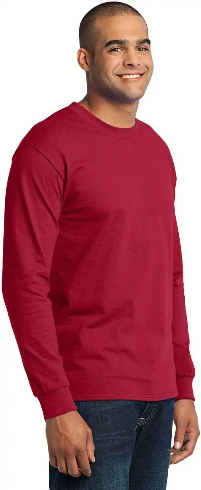 Port &amp; Company Pc55ls Long Sleeve Core Blend Tee Red