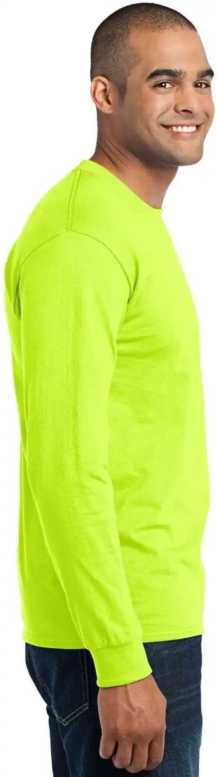 Port &amp; Company Pc55ls Long Sleeve Core Blend Tee Safety Green