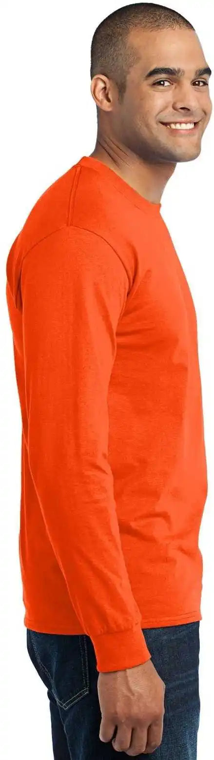 Port &amp; Company Pc55ls Long Sleeve Core Blend Tee Safety Orange