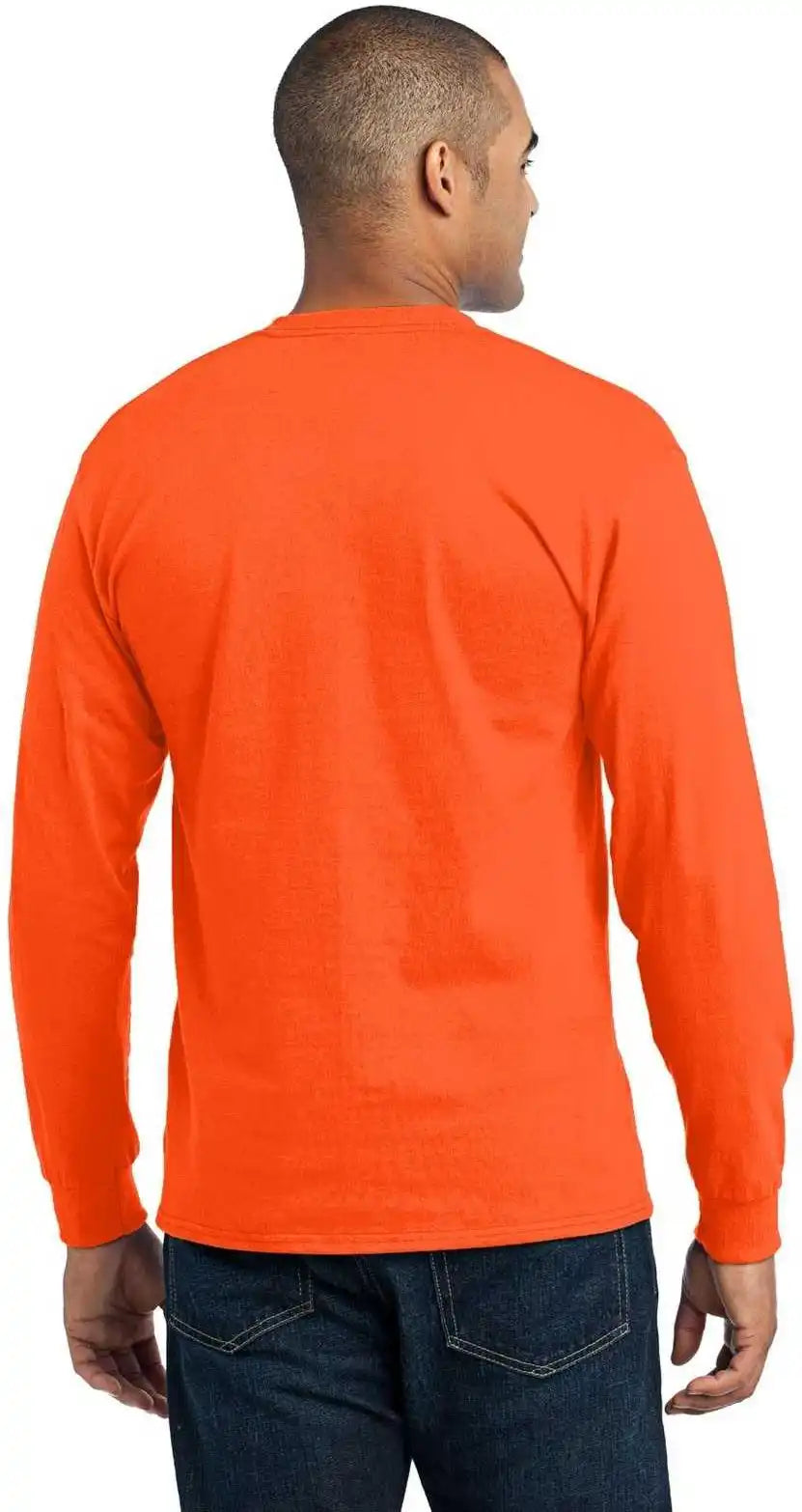 Port &amp; Company Pc55ls Long Sleeve Core Blend Tee Safety Orange
