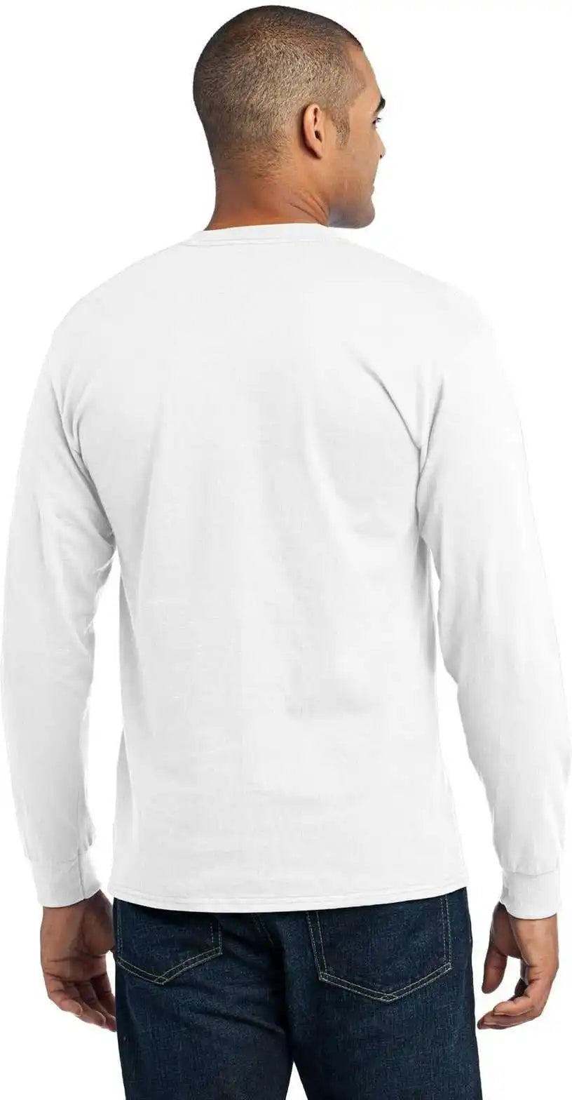 Port & Company Pc55ls Long Sleeve Core Blend Tee - White