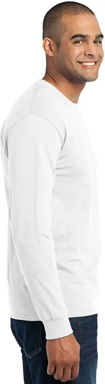 Port &amp; Company Pc55ls Long Sleeve Core Blend Tee White
