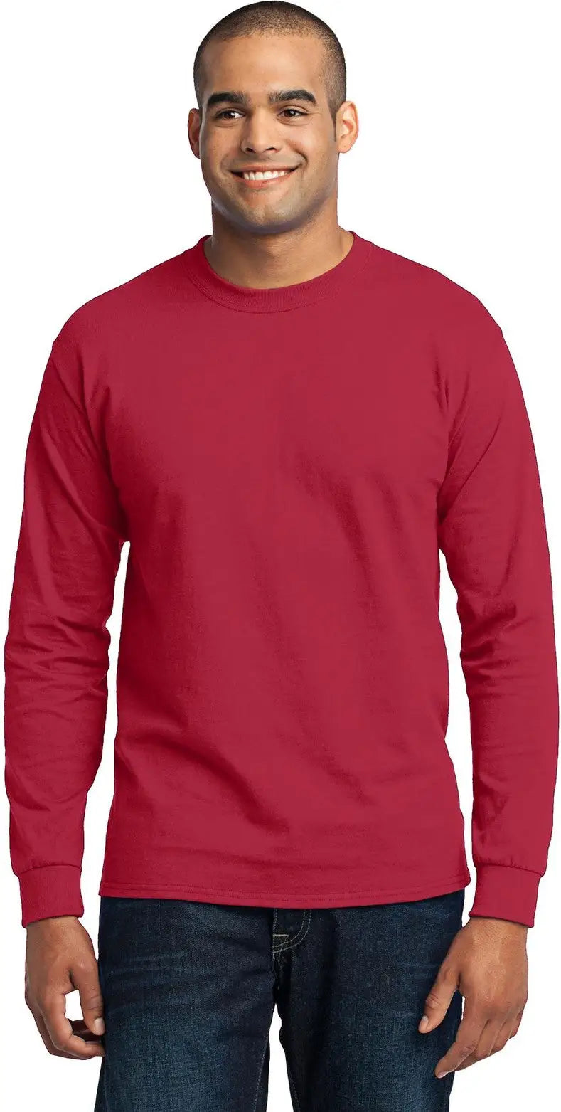 Port & Company Pc55lst co Tall Long Sleeve Core Blend Tee - Red - Adult l