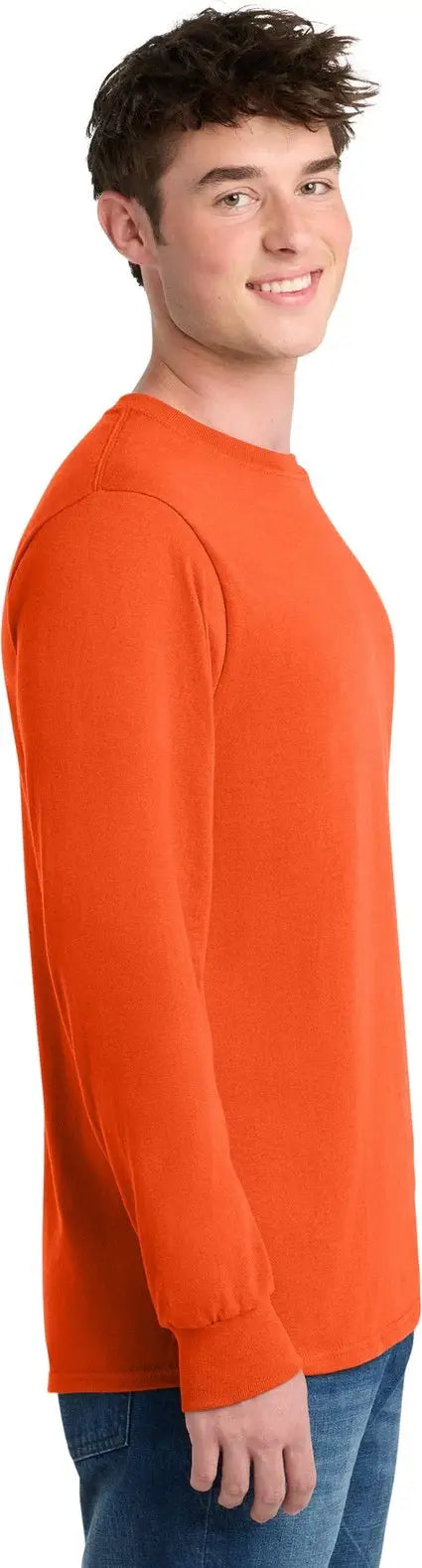 Port & Company Pc55lst co Tall Long Sleeve Core Blend Tee - Safety Orange