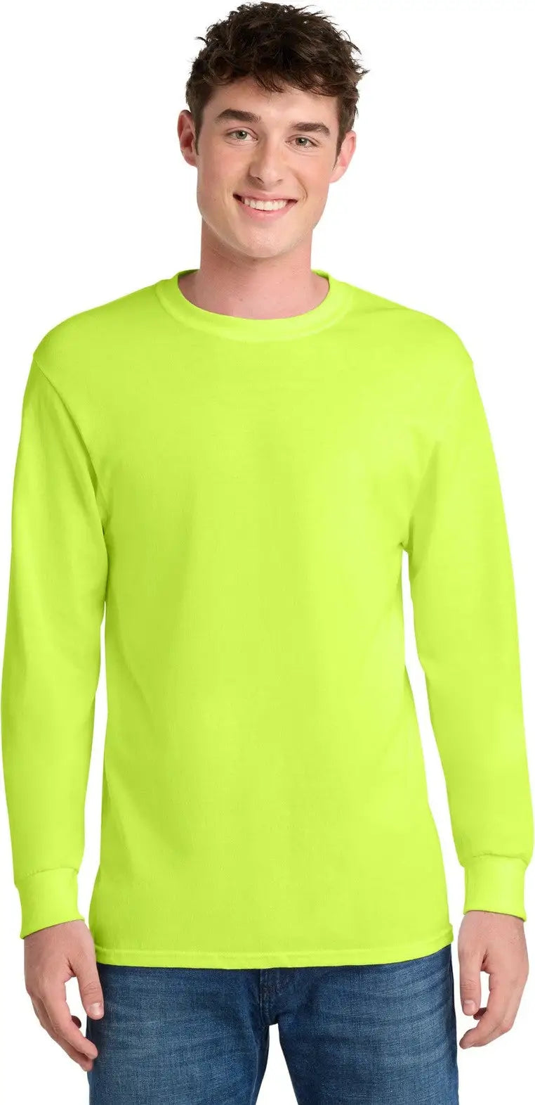 Port & Company Pc55lst co Tall Long Sleeve Core Blend Tee - Safety Green