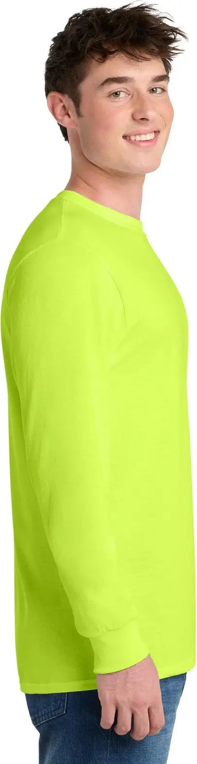 Port & Company Pc55lst co Tall Long Sleeve Core Blend Tee - Safety Green