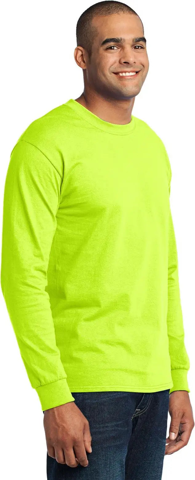 Port & Company Pc55lst co Tall Long Sleeve Core Blend Tee - Safety Green