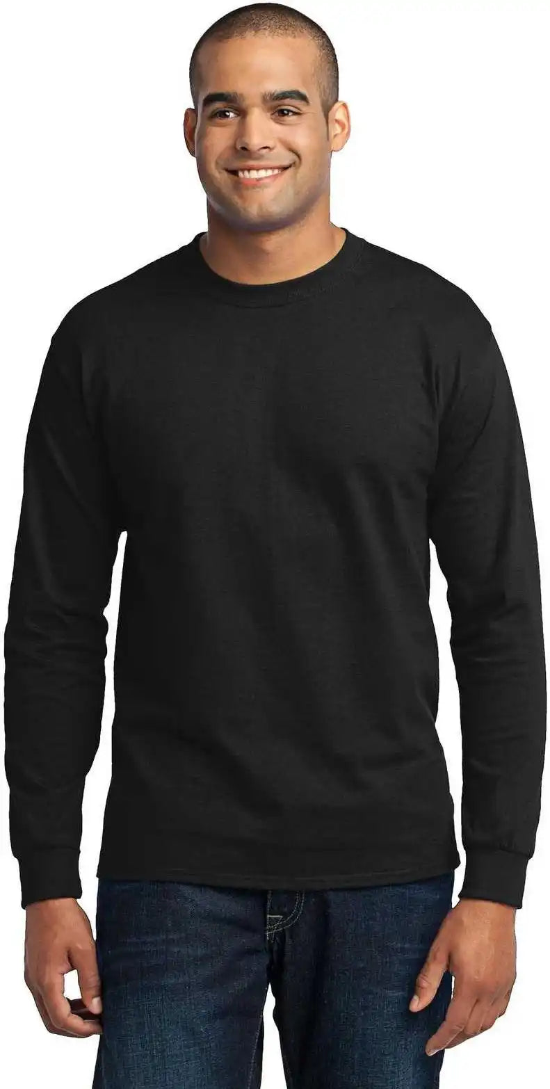 Port & Company Pc55lst Tall Long Sleeve Core Blend Tee Jet Black