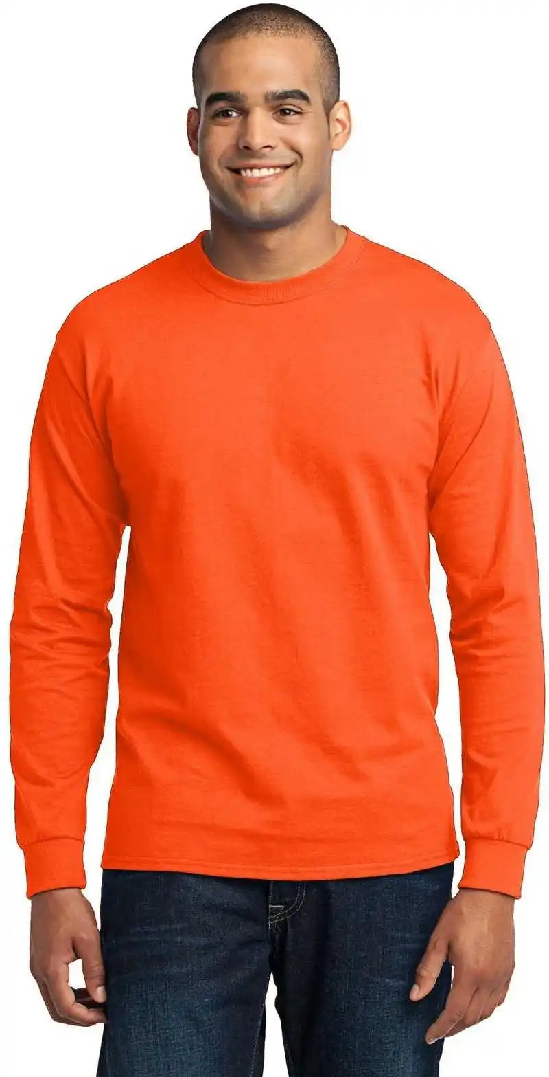 Port & Company Pc55lst Tall Long Sleeve Core Blend Tee - Safety Orange