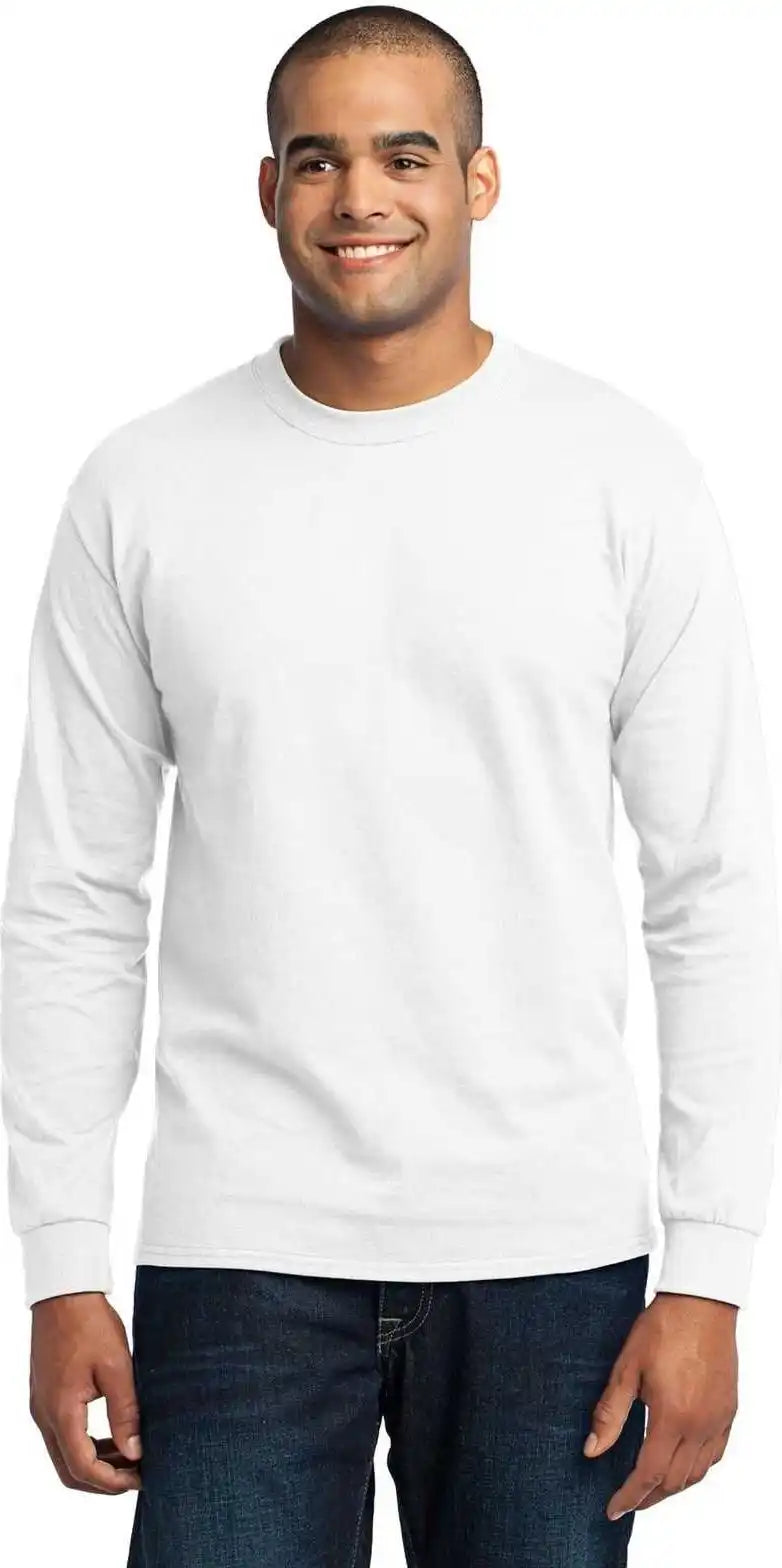 Port & Company Pc55lst Tall Long Sleeve Core Blend Tee - White