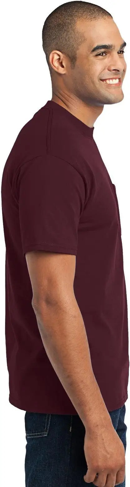 Port & Company Pc55p co Core Blend Pocket Tee - Athletic Maroon