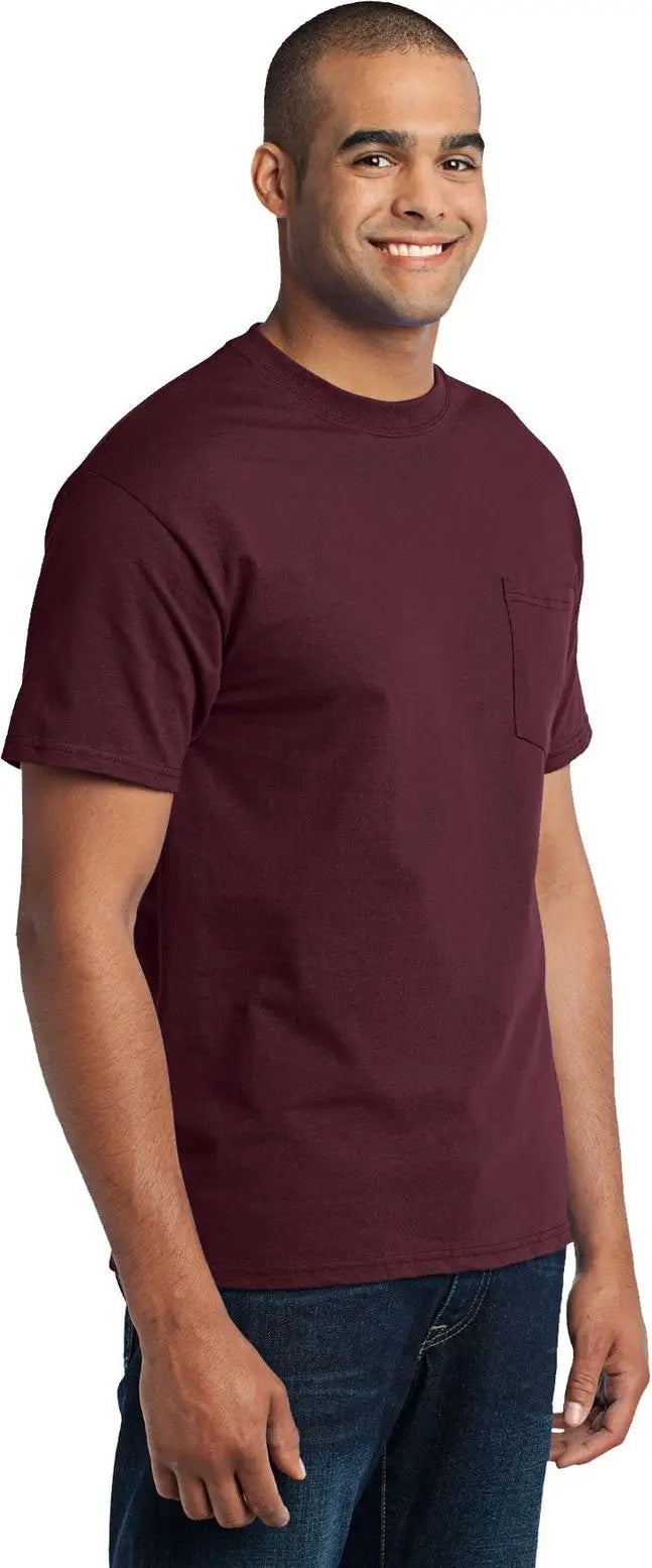 Port & Company Pc55p co Core Blend Pocket Tee - Athletic Maroon