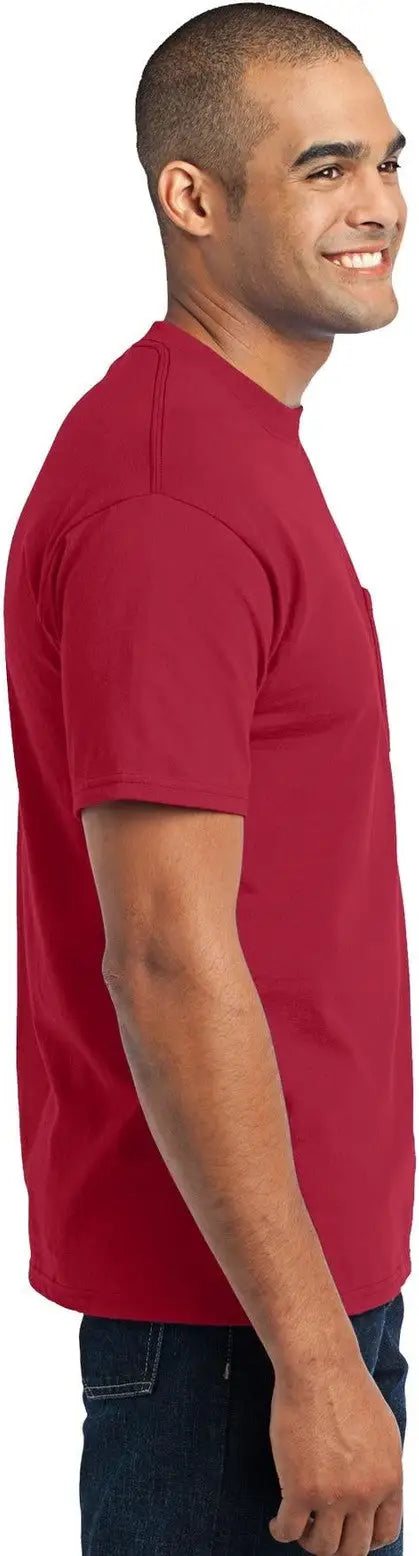 Port & Company Pc55p co Core Blend Pocket Tee - Red