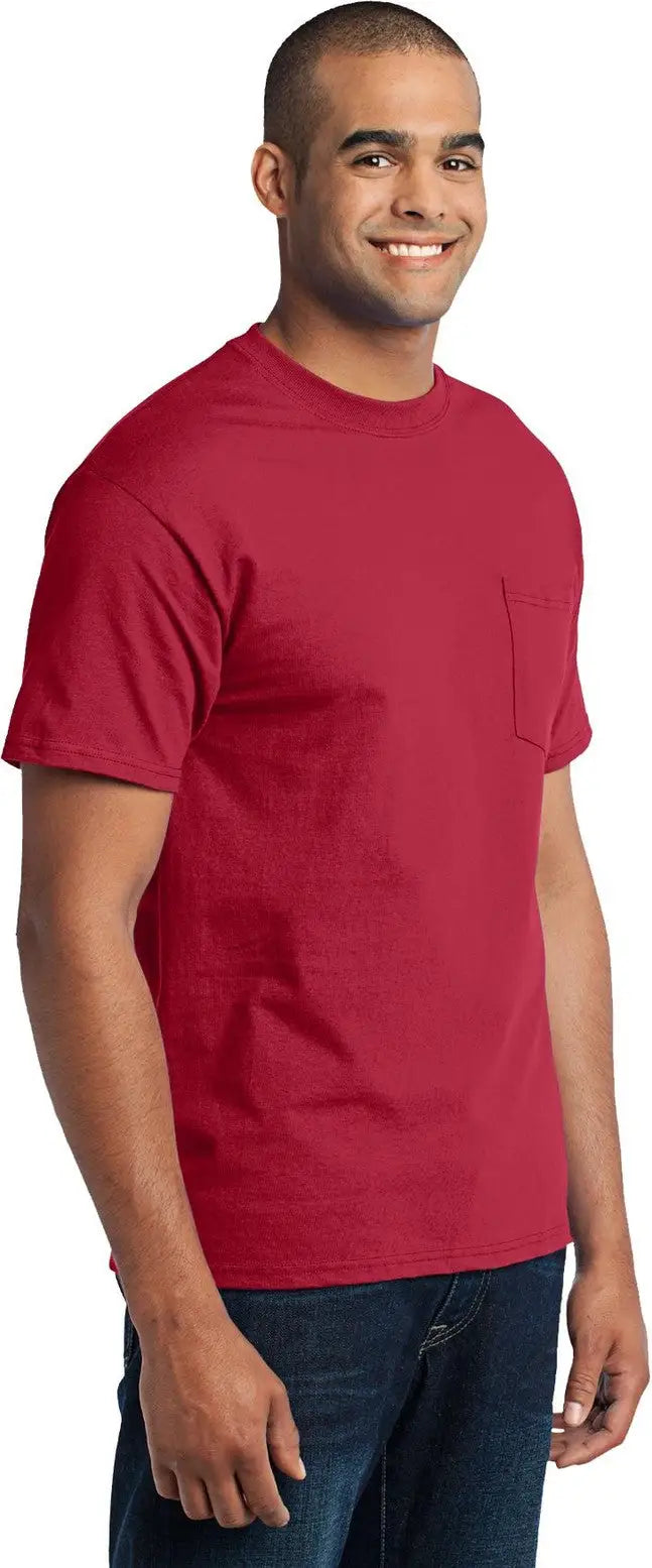 Port & Company Pc55p co Core Blend Pocket Tee - Red