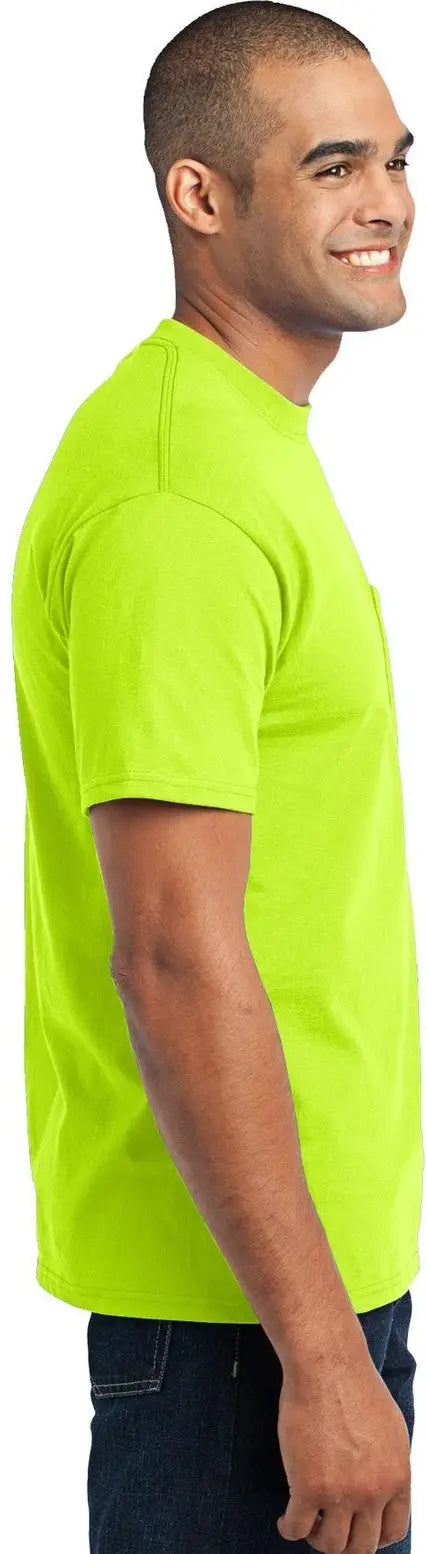 Port & Company Pc55p co Core Blend Pocket Tee - Safety Green