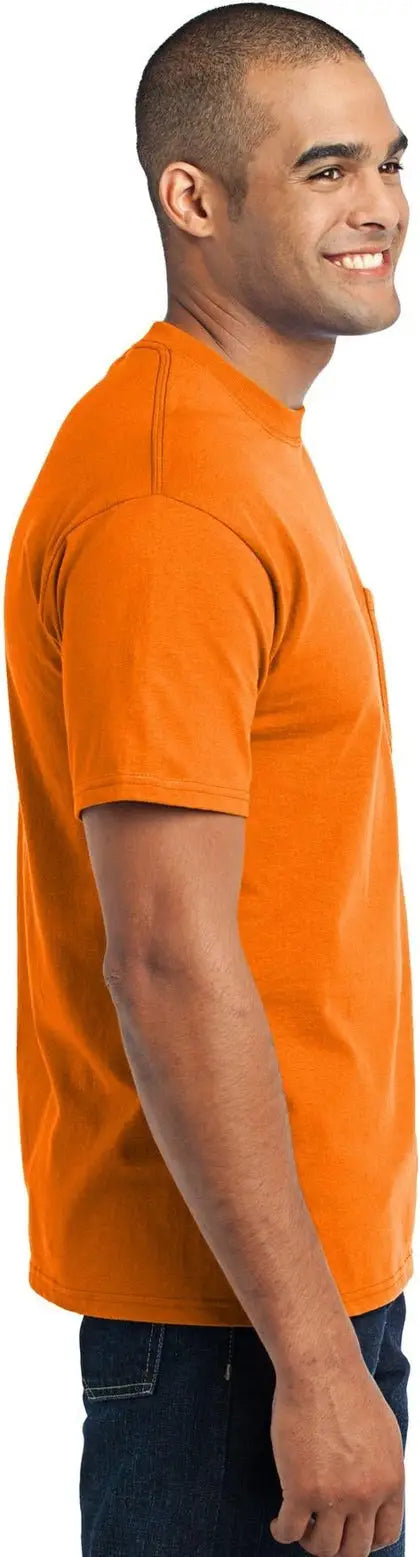 Port & Company Pc55p co Core Blend Pocket Tee - Safety Orange