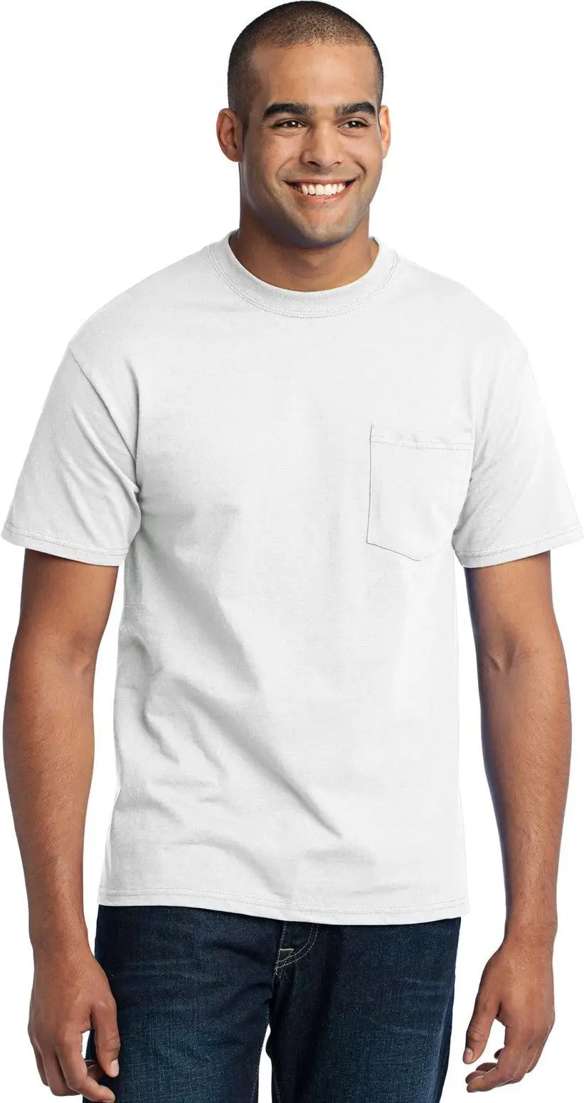 Port & Company Pc55p co Core Blend Pocket Tee - White - Adult s