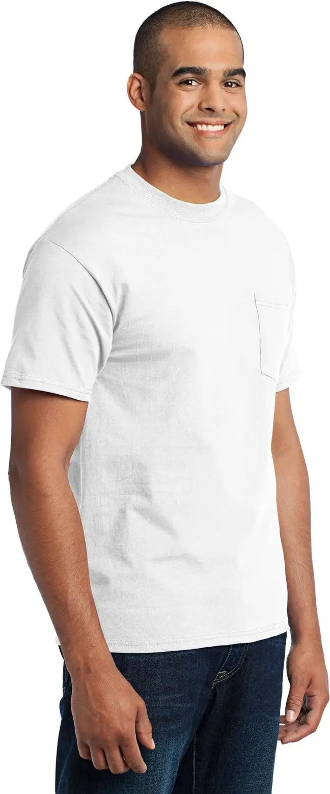 Port & Company Pc55p co Core Blend Pocket Tee - White