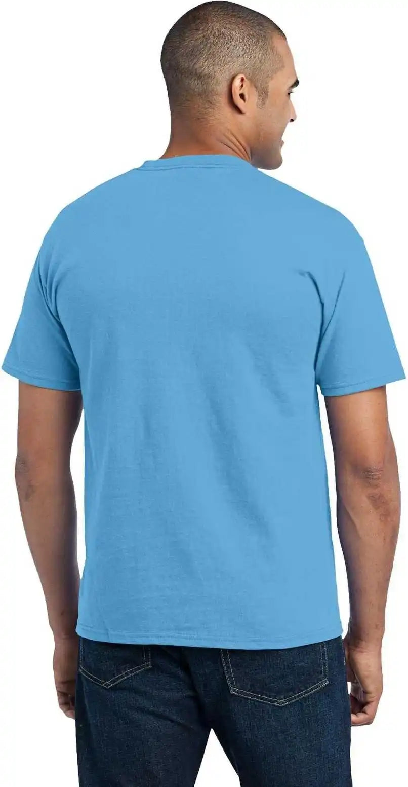 Port & Company Pc55p Core Blend Pocket Tee - Aquatic Blue