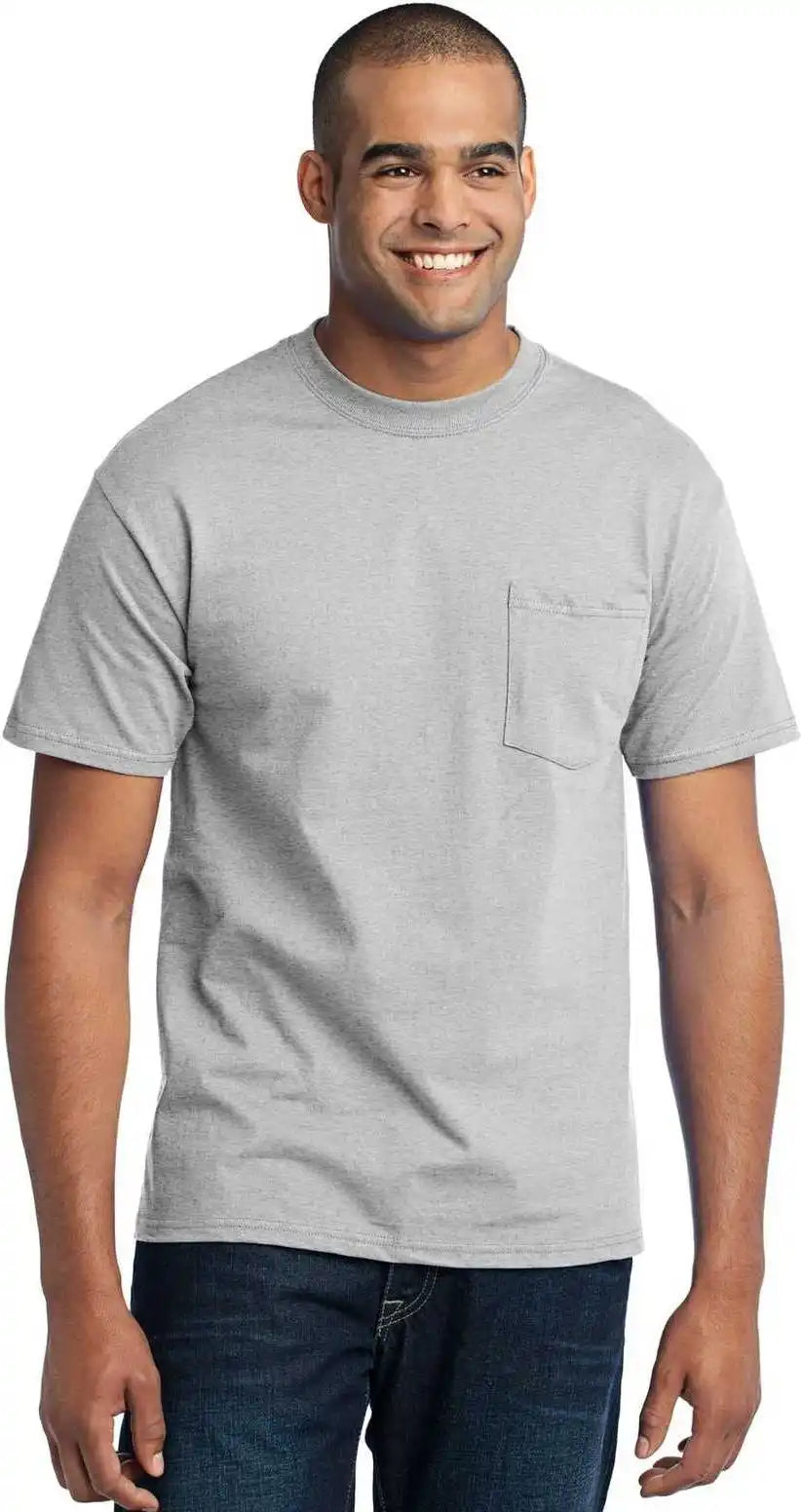 Port & Company Pc55p Core Blend Pocket Tee Ash
