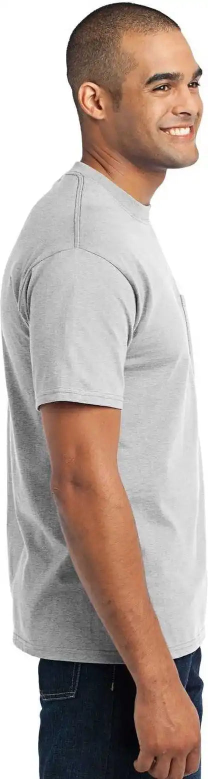 Port &amp; Company Pc55p Core Blend Pocket Tee Ash