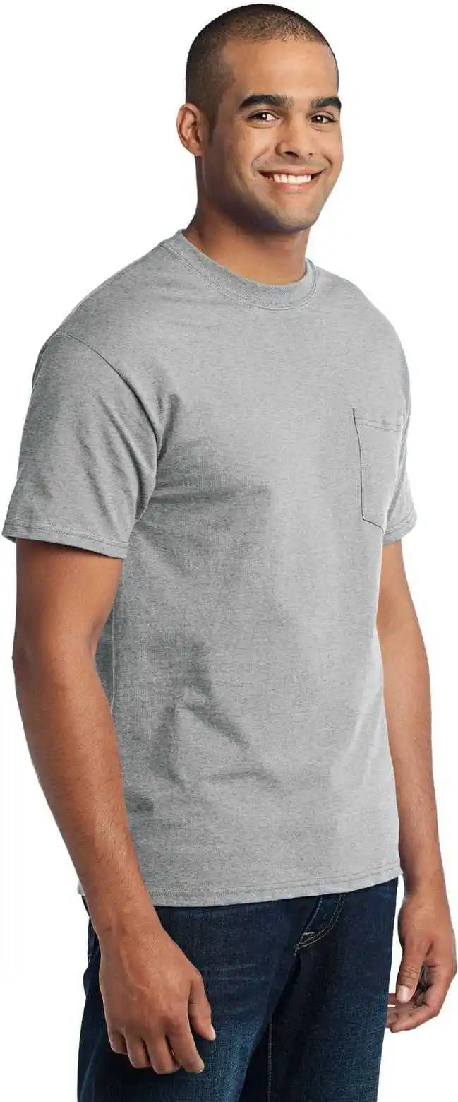 Port &amp; Company Pc55p Core Blend Pocket Tee - Athletic Heather