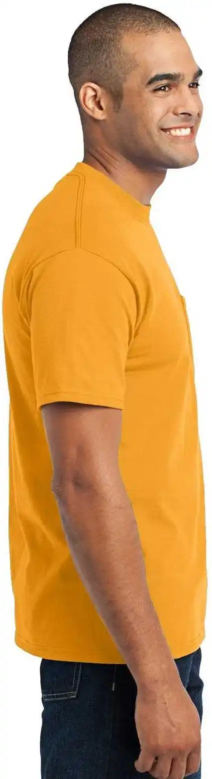 Port &amp; Company Pc55p Core Blend Pocket Tee - Gold