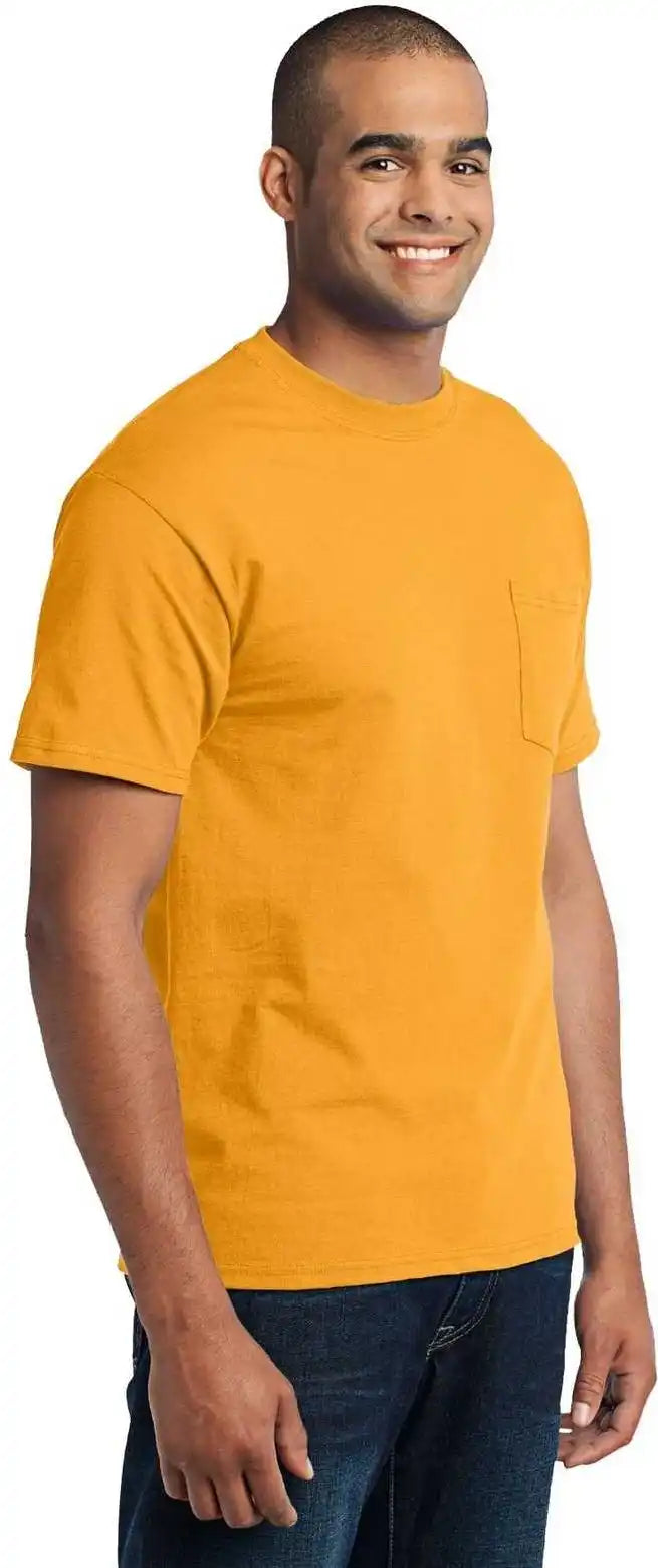 Port &amp; Company Pc55p Core Blend Pocket Tee - Gold