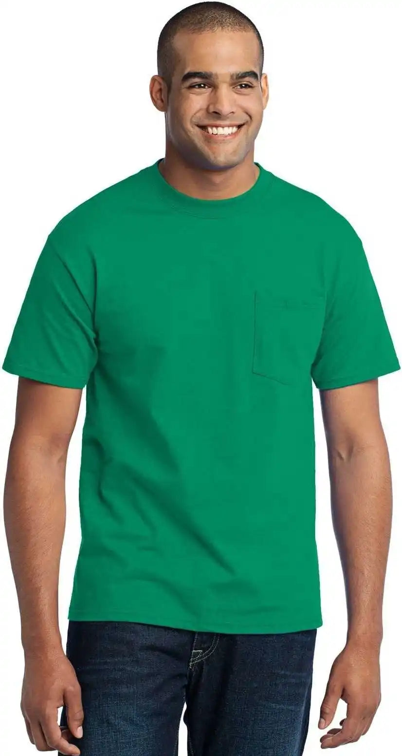 Port &amp; Company Pc55p Core Blend Pocket Tee Kelly